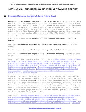 Evaluation of the <b>Industrial</b> <b>training</b>. . Industrial training report for mechanical engineering diploma pdf